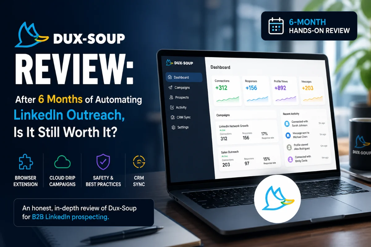 Dux-Soup Review: After 6 Months of Automating LinkedIn Outreach, Is It Still Worth It? Featured Thumbnail