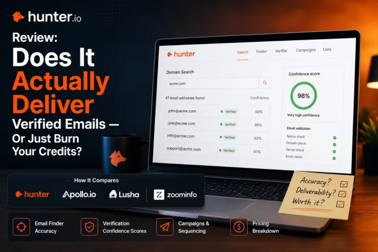 Hunter.io Review: Does It Actually Deliver Verified Emails — Or Just Burn Your Credits? Featured Thumbnail